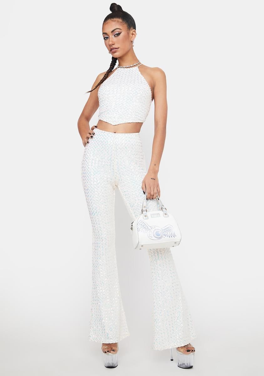 Icy Bust A Move Sequin Pants Set sold by Dolls Kill