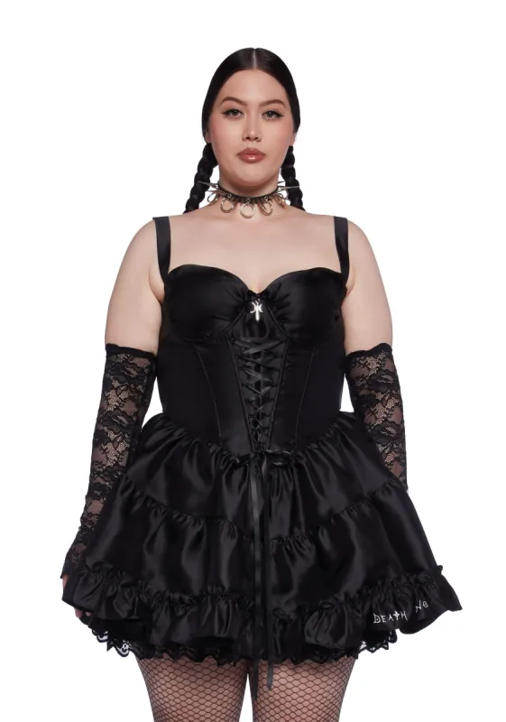 Plus Love You More Mini Dress And Gloves Set made by Dolls Kill