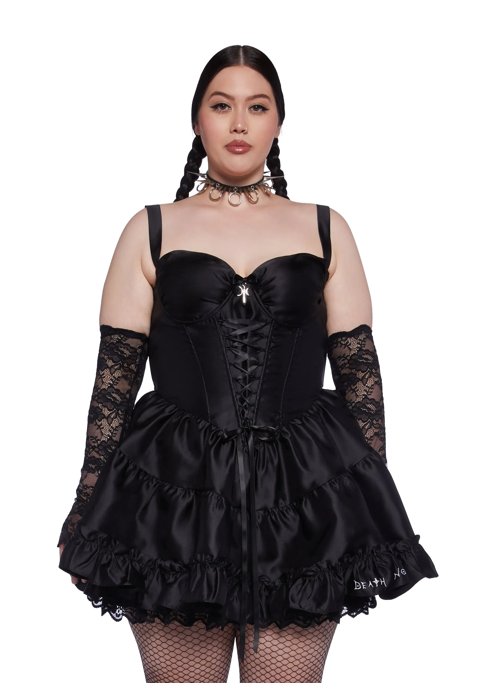 Plus Love You More Mini Dress And Gloves Set sold by Dolls Kill