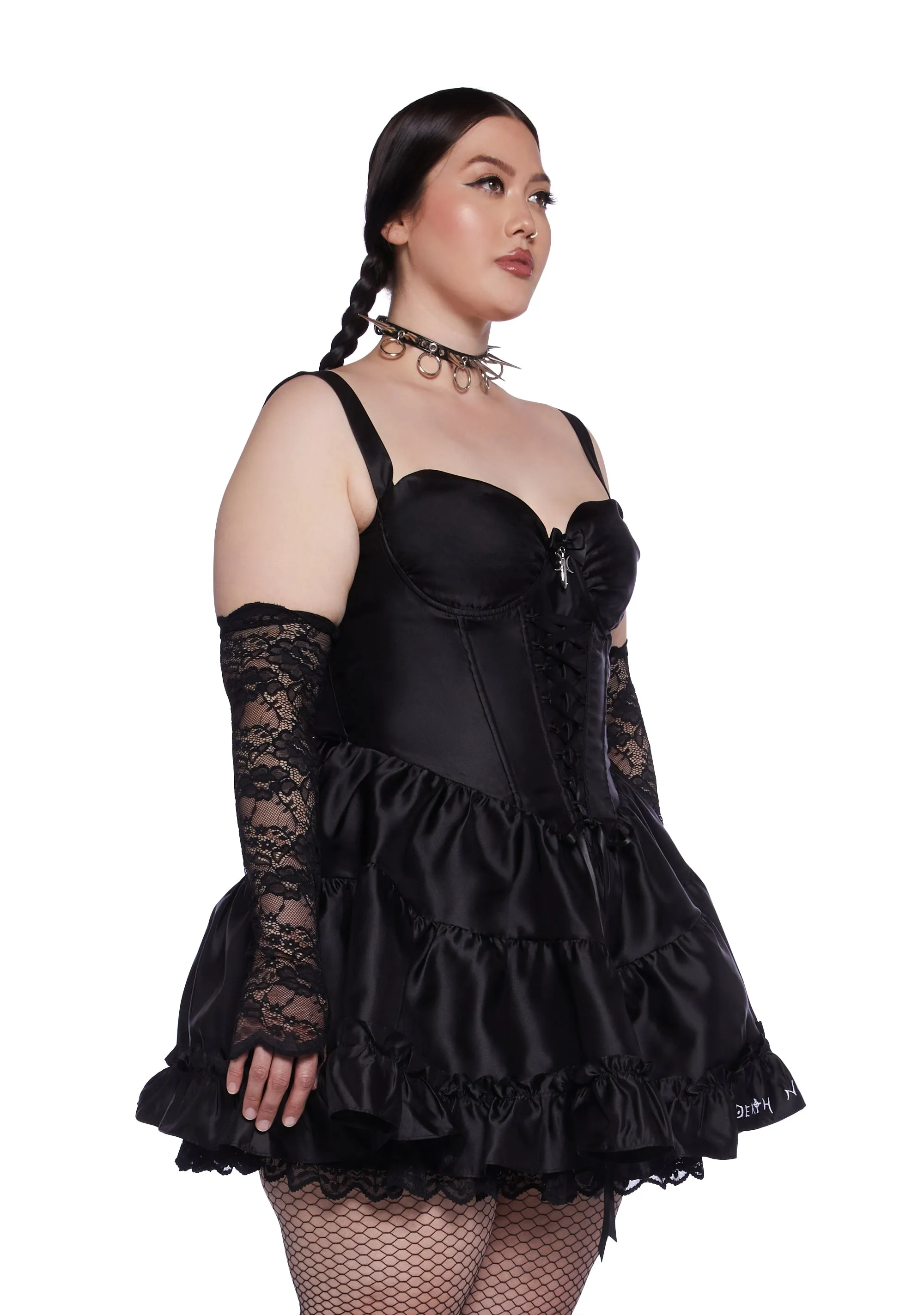 Plus Love You More Mini Dress And Gloves Set sold by Dolls Kill product image thumbnail 3