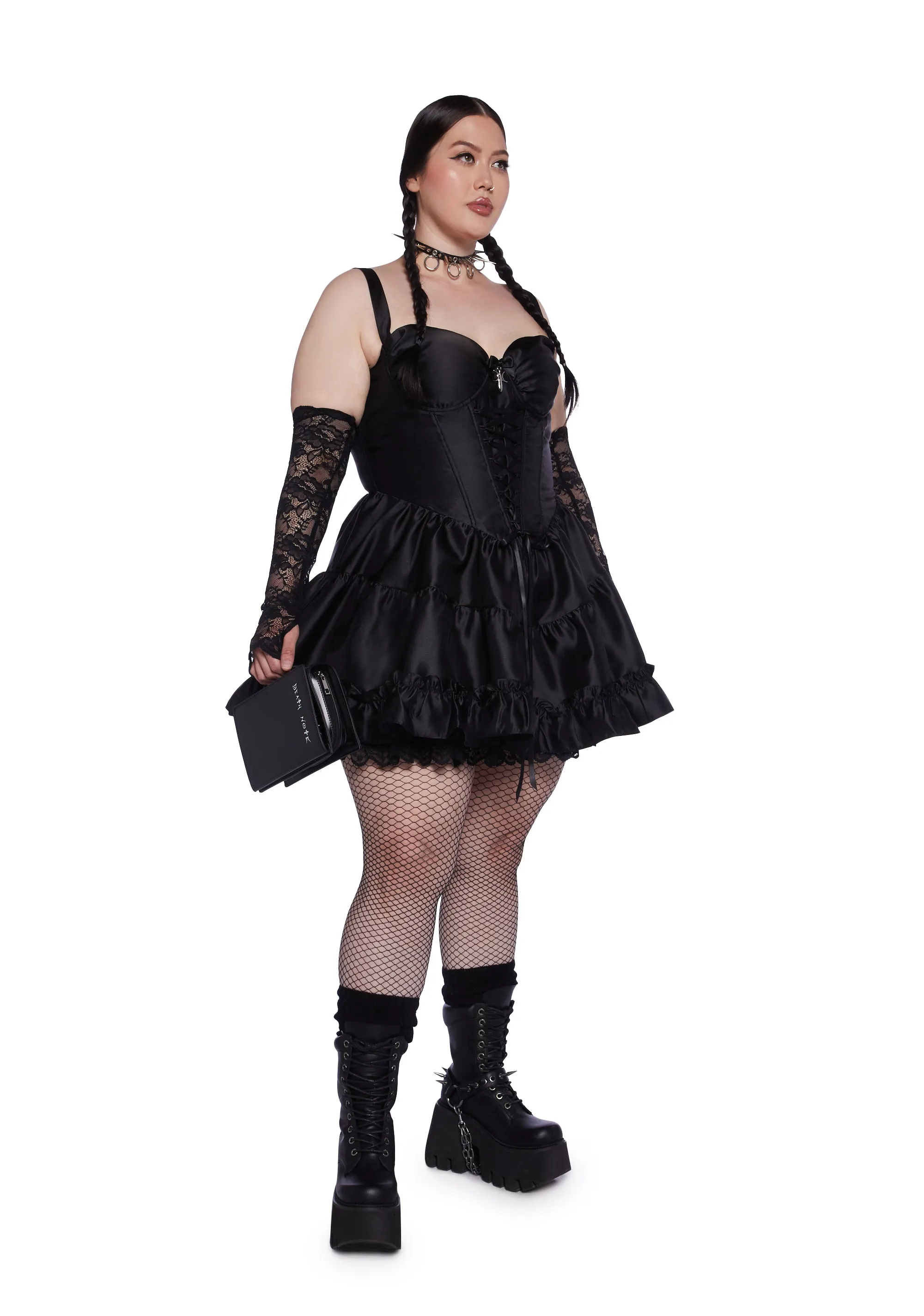 Plus Love You More Mini Dress And Gloves Set sold by Dolls Kill product image thumbnail 2