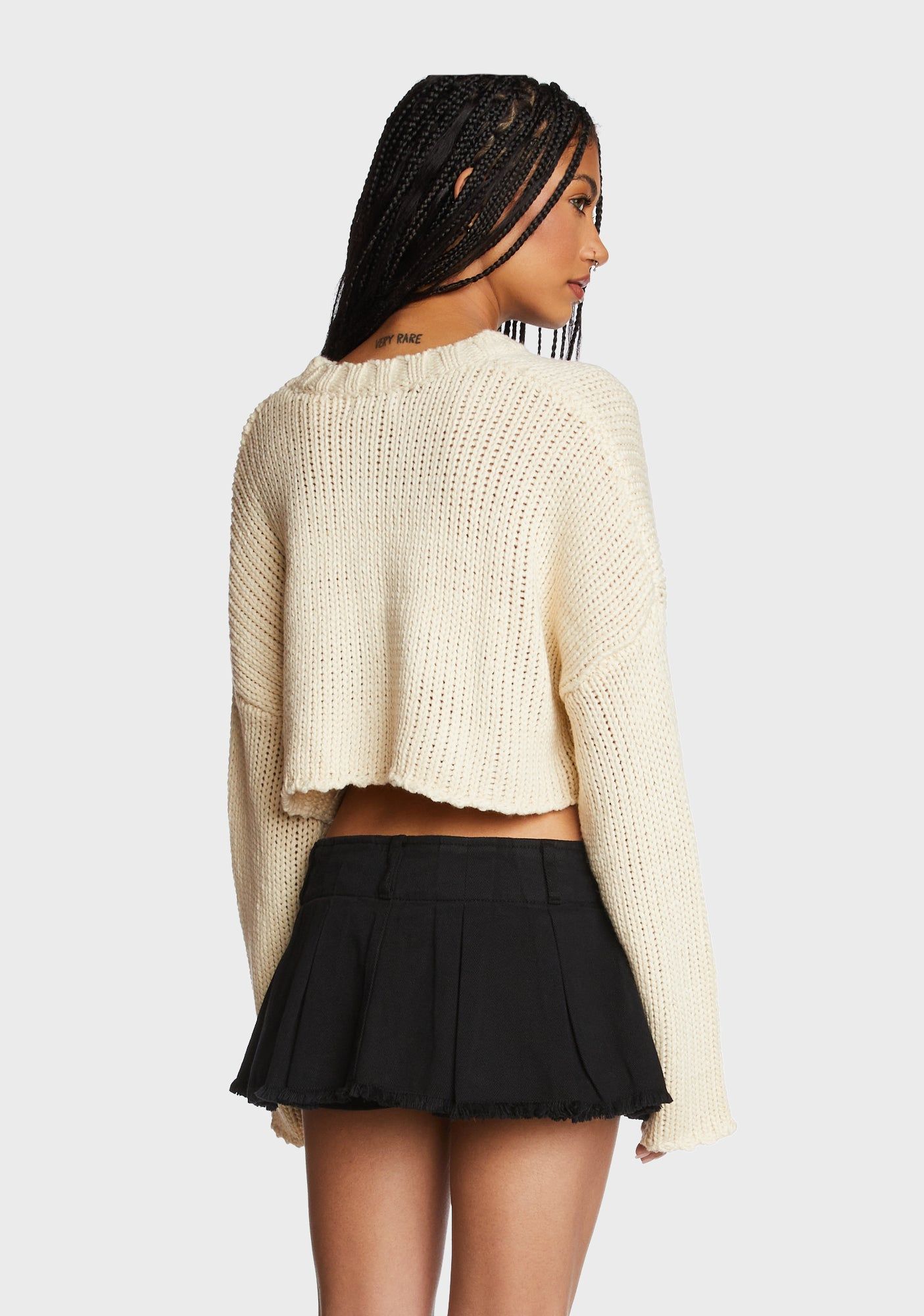 Mega Star Cropped Sweater - Cream sold by Dolls Kill product image thumbnail 4