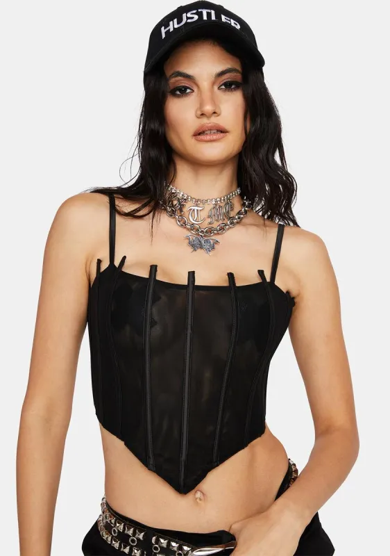 Noir Limited Access Corset Top sold by Dolls Kill
