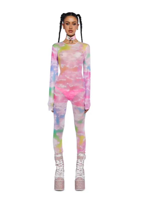 Rainbow Dreams Mesh Catsuit sold by Dolls Kill