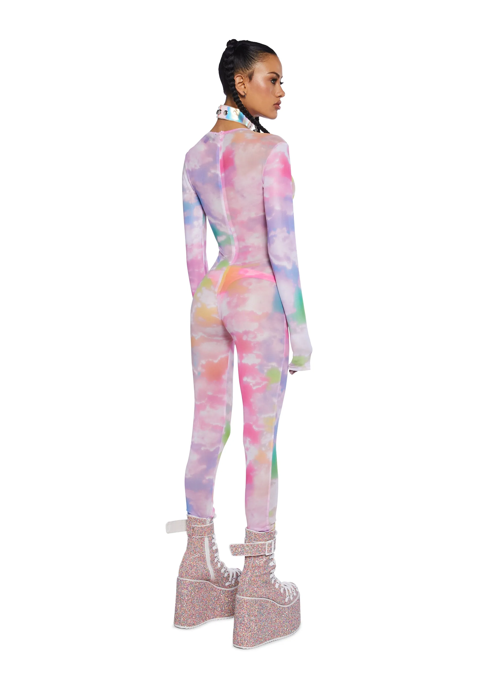 Rainbow Dreams Mesh Catsuit sold by Dolls Kill product image thumbnail 5