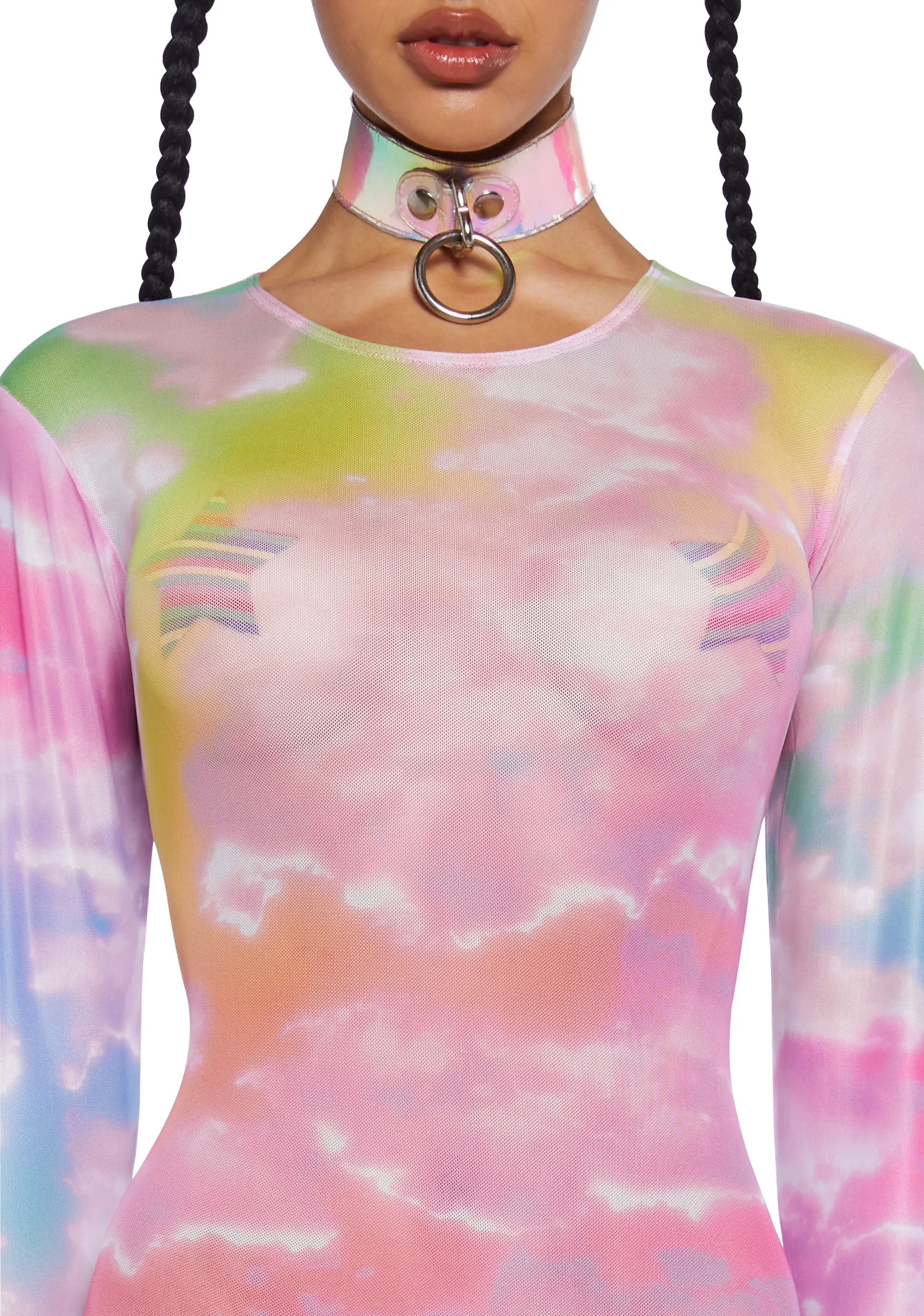 Rainbow Dreams Mesh Catsuit sold by Dolls Kill product image thumbnail 2