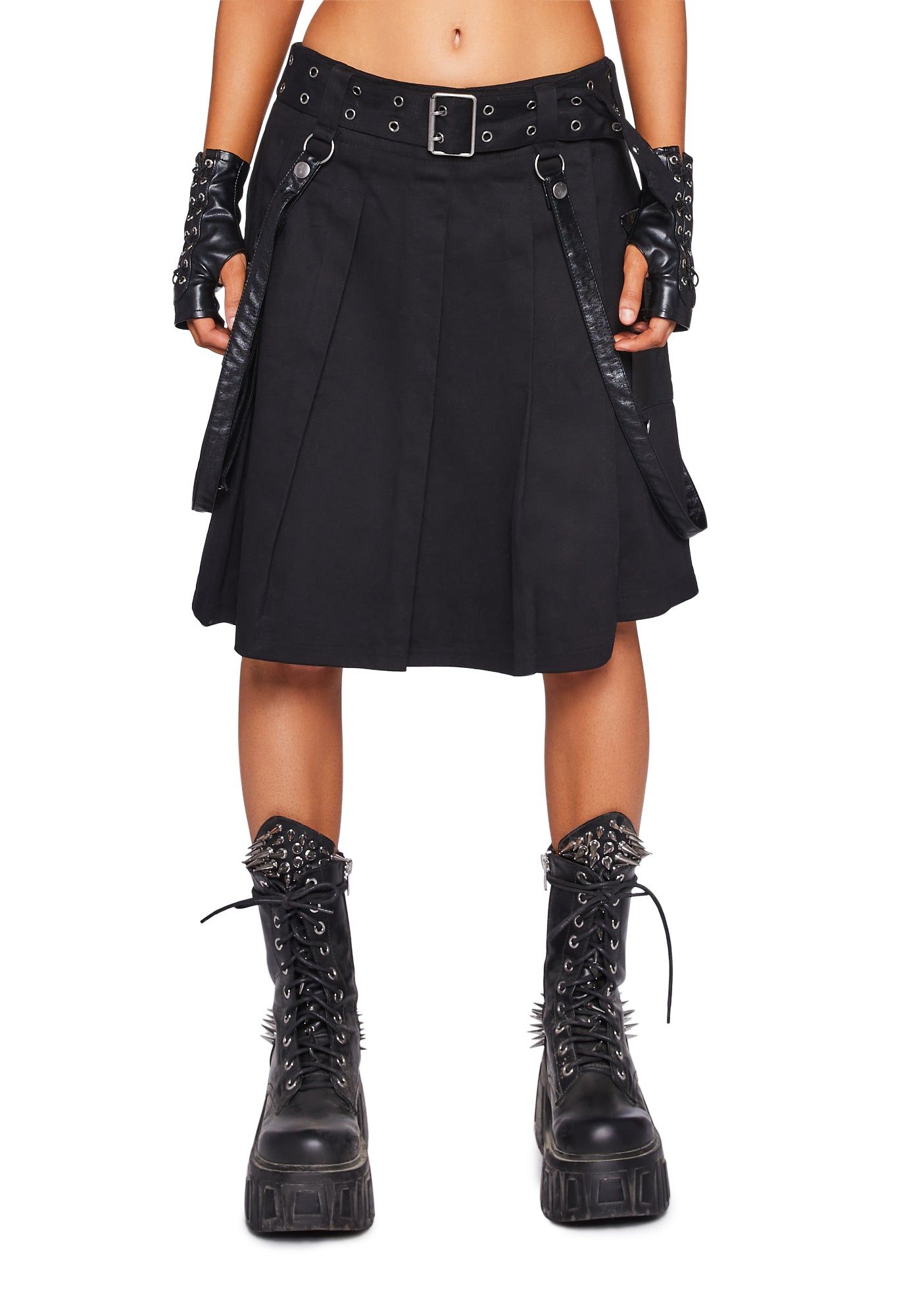 Roamer's Relic Unisex Cargo Kilt sold by Dolls Kill