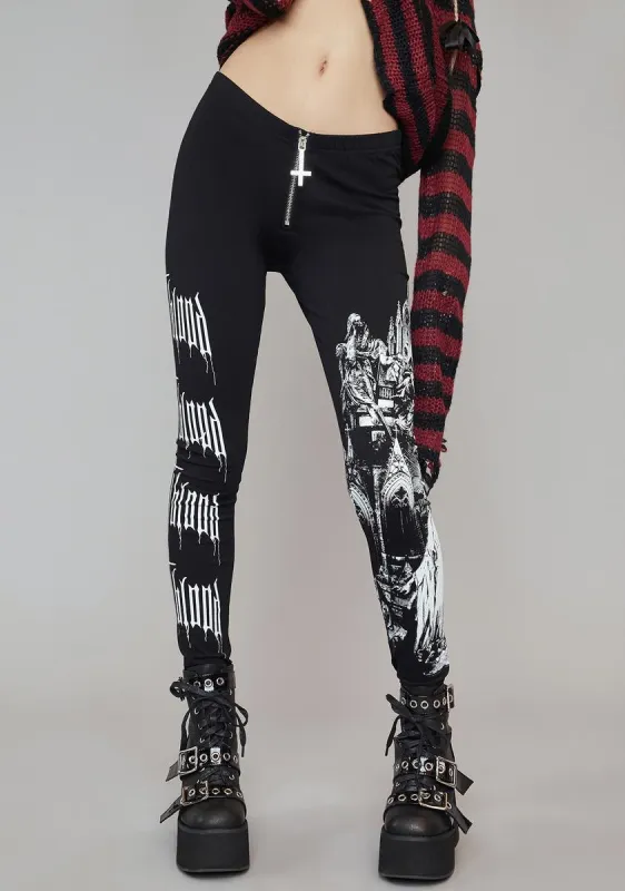 Feeding Time Printed Leggings sold by Dolls Kill
