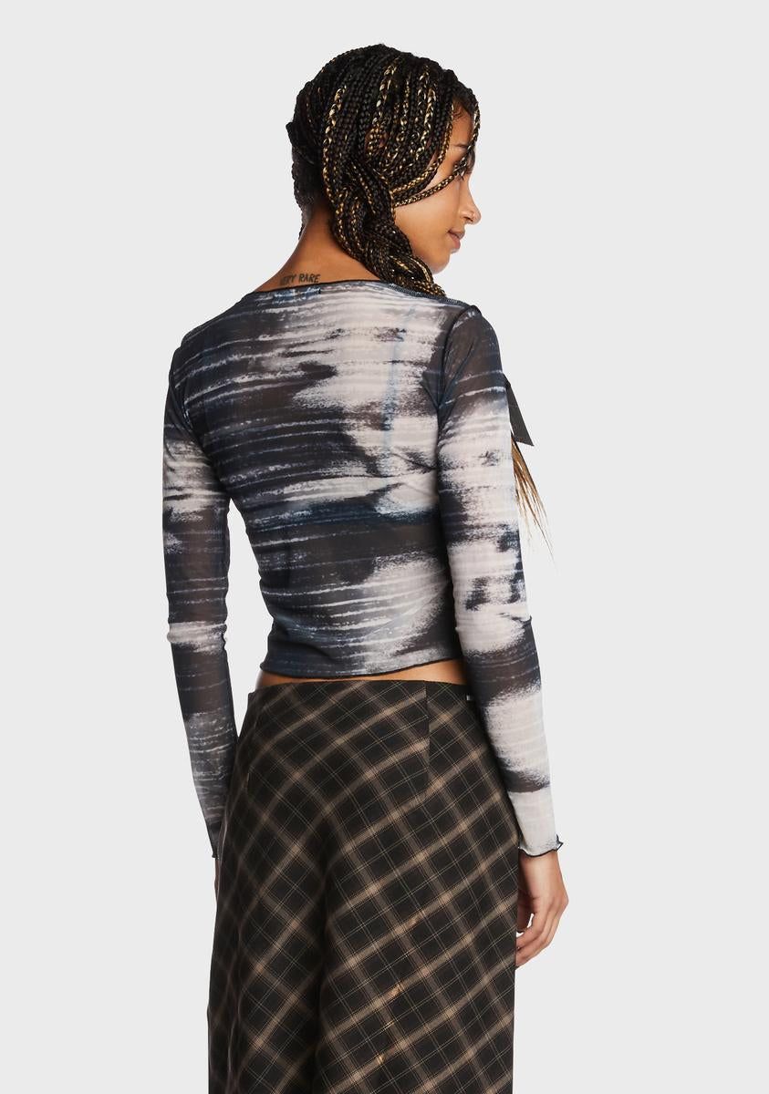 Electric Angel Mesh Crop Top sold by Dolls Kill product image thumbnail 4