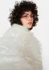 Ivory Exclude You Faux Fur Jacket sold by Dolls Kill