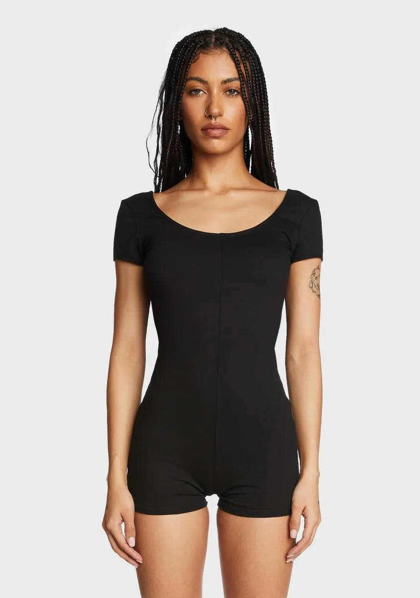 Annika Scoop Neck Ribbed Romper sold by Dolls Kill