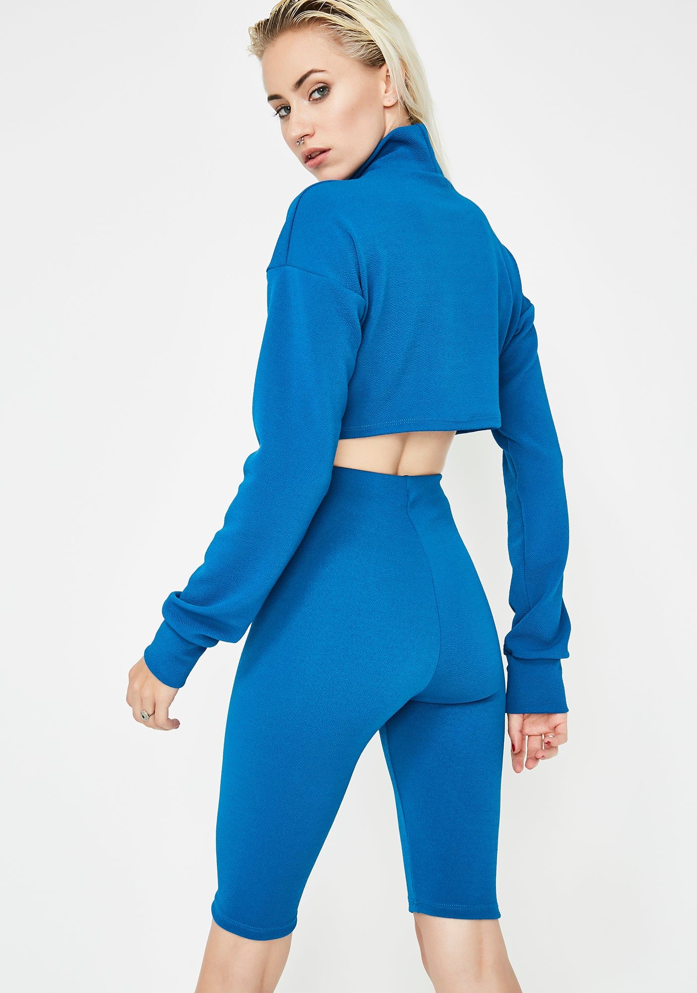 Cobalt Say Less Biker Shorts Set sold by Dolls Kill product image thumbnail 4