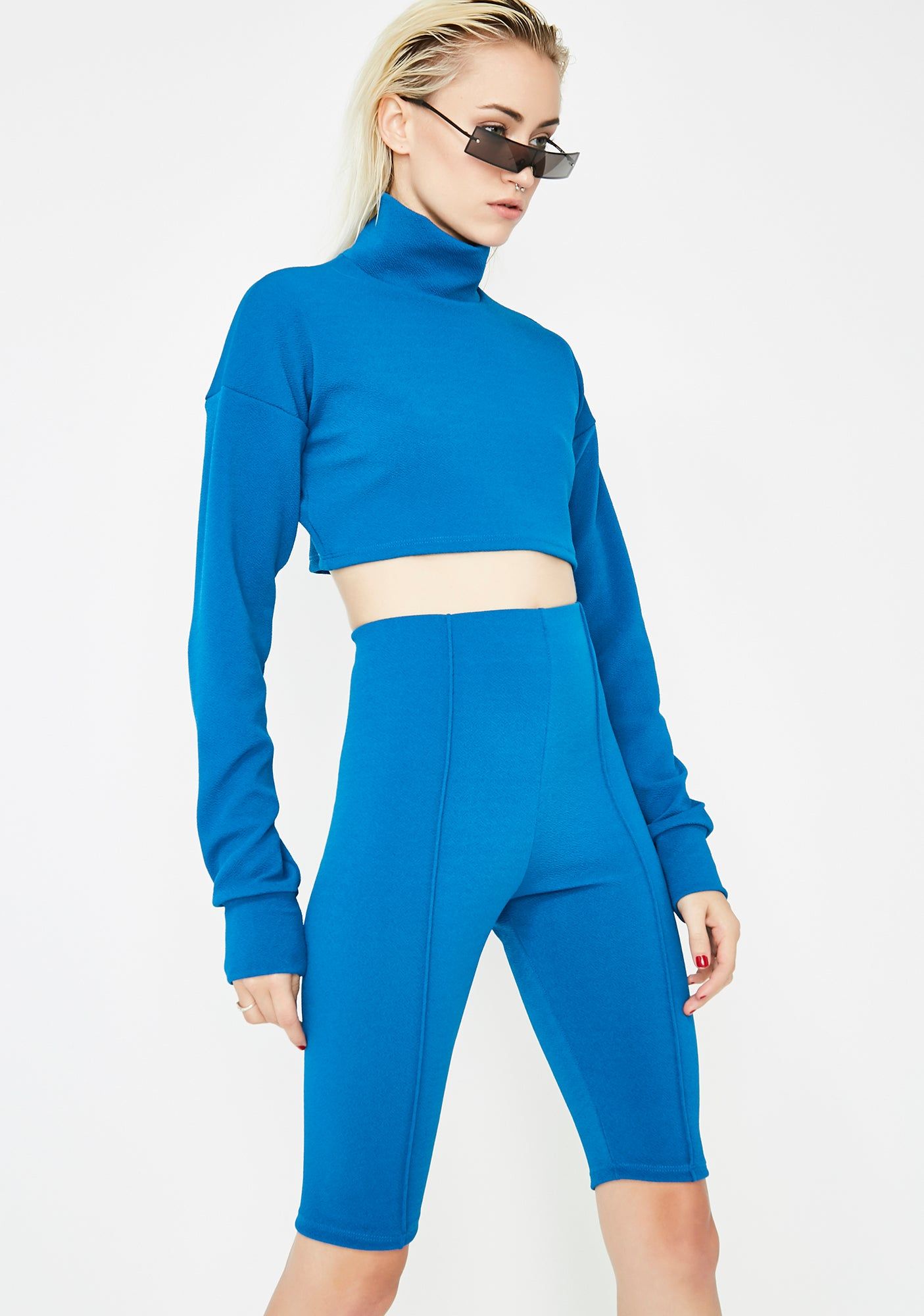 Cobalt Say Less Biker Shorts Set sold by Dolls Kill