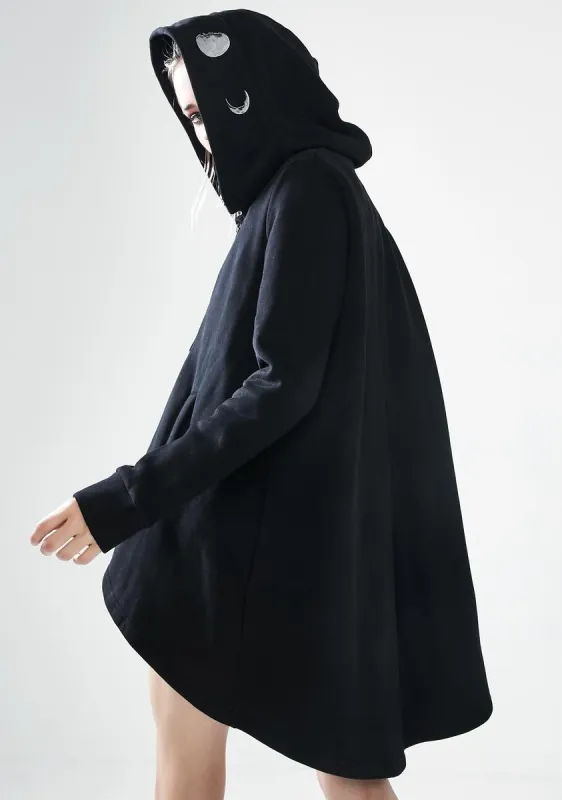 Moon Graphic Hooded Cloak sold by Dolls Kill