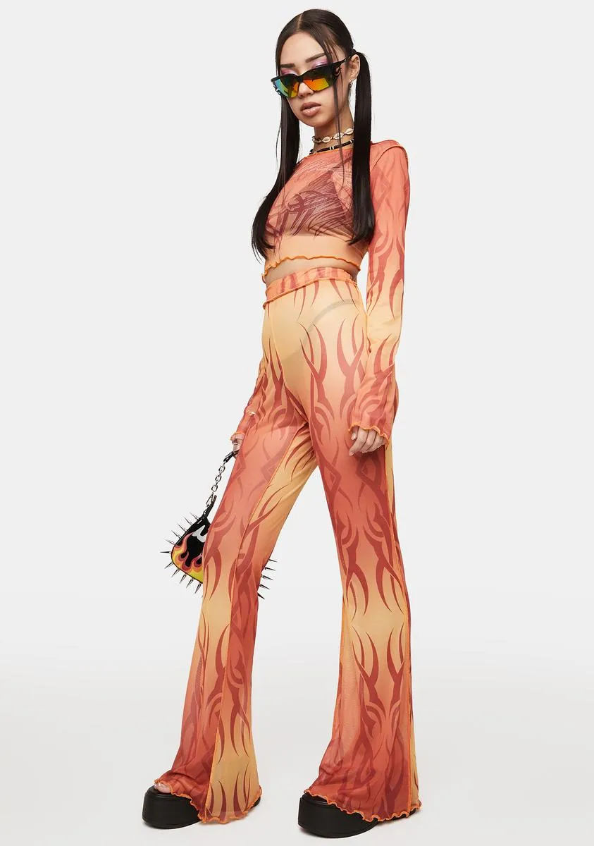Heartbreaker Mesh Flare Pants sold by Dolls Kill product image thumbnail 2