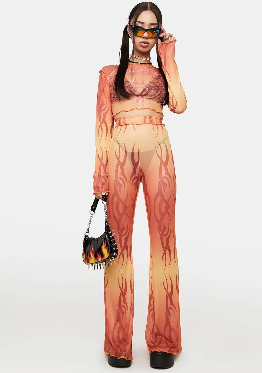 Heartbreaker Mesh Flare Pants sold by Dolls Kill product image thumbnail 3