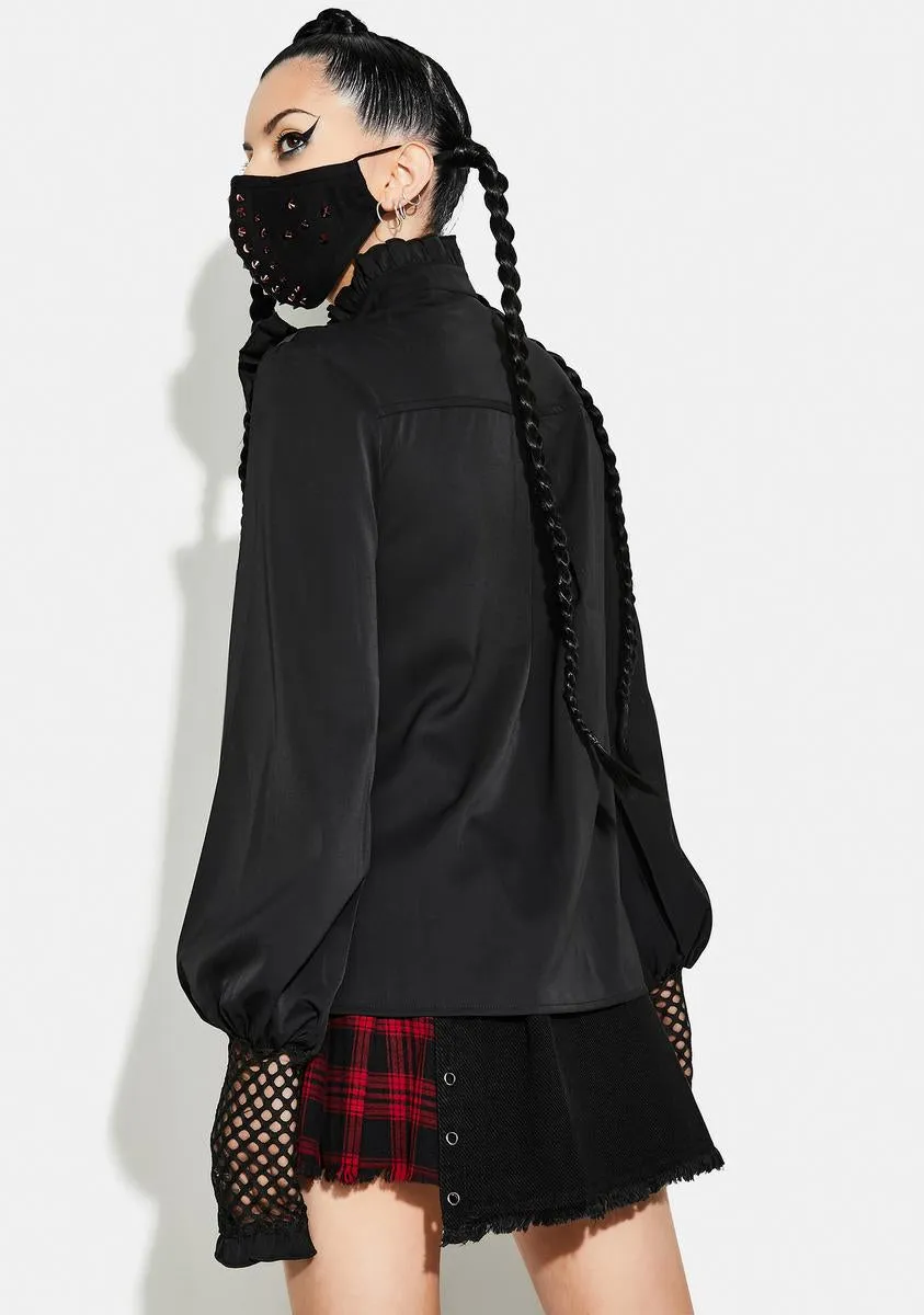 Gothic Style Mesh Chiffon Shirt sold by Dolls Kill product image thumbnail 4