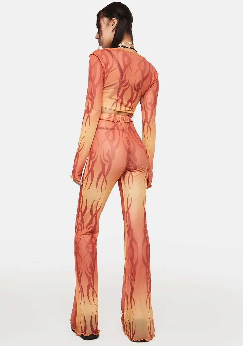 Heartbreaker Mesh Flare Pants sold by Dolls Kill product image thumbnail 4