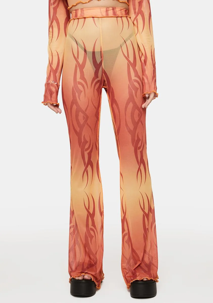 Heartbreaker Mesh Flare Pants sold by Dolls Kill