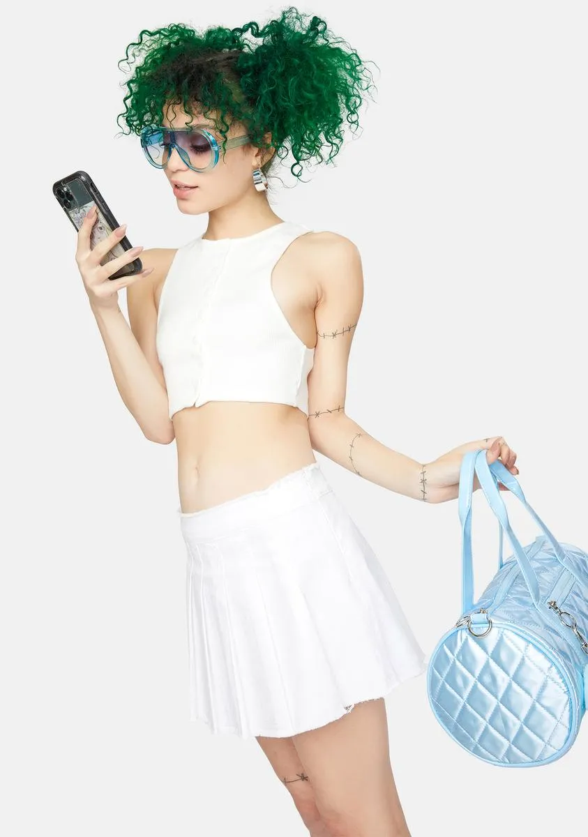 White Gilly Ribbed Crop Top sold by Dolls Kill product image thumbnail 2