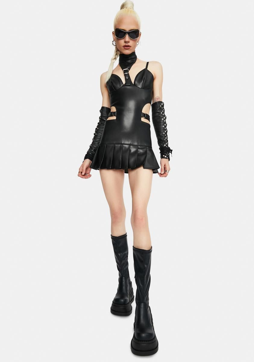 Neckholder Buckle Mini Dress sold by Dolls Kill product image thumbnail 3