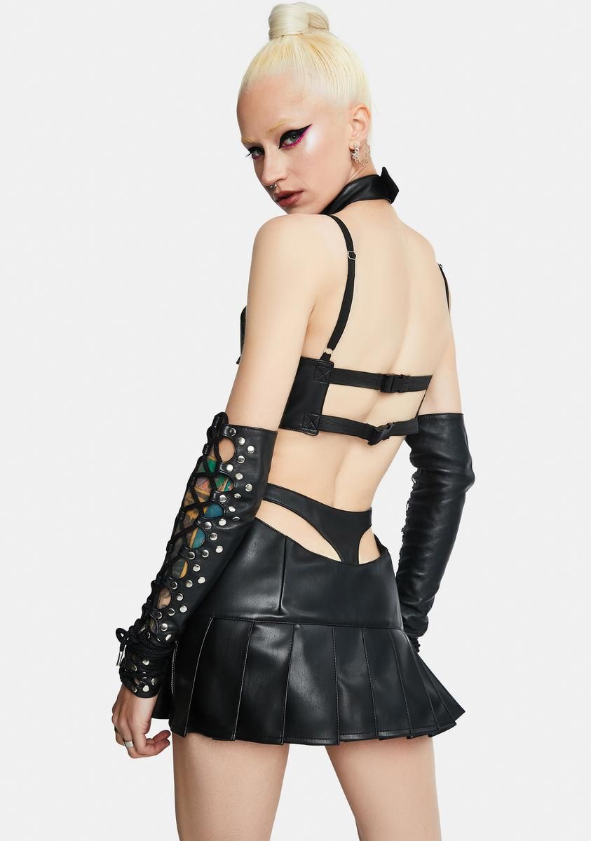 Neckholder Buckle Mini Dress sold by Dolls Kill product image thumbnail 4