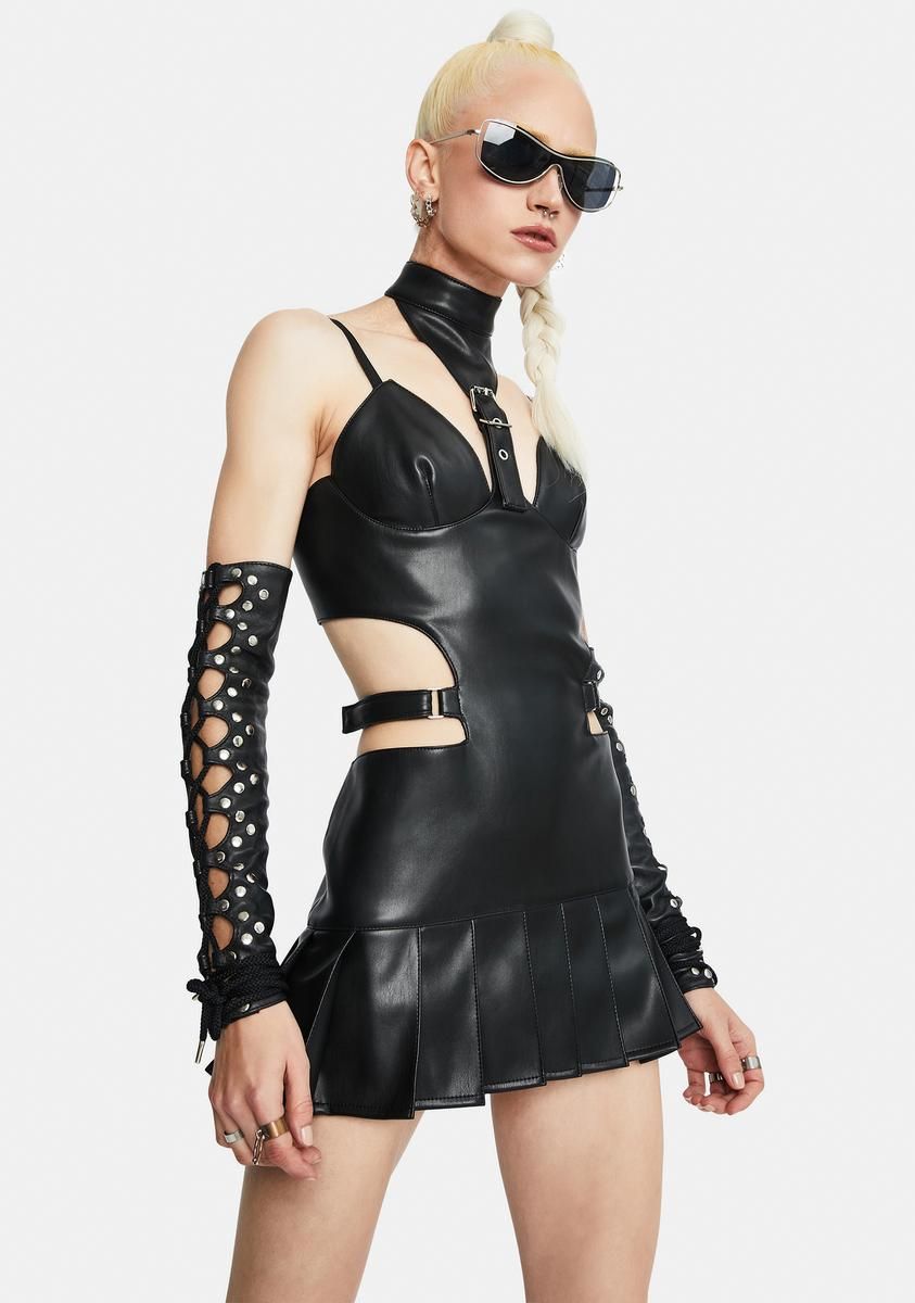 Neckholder Buckle Mini Dress sold by Dolls Kill product image thumbnail 2