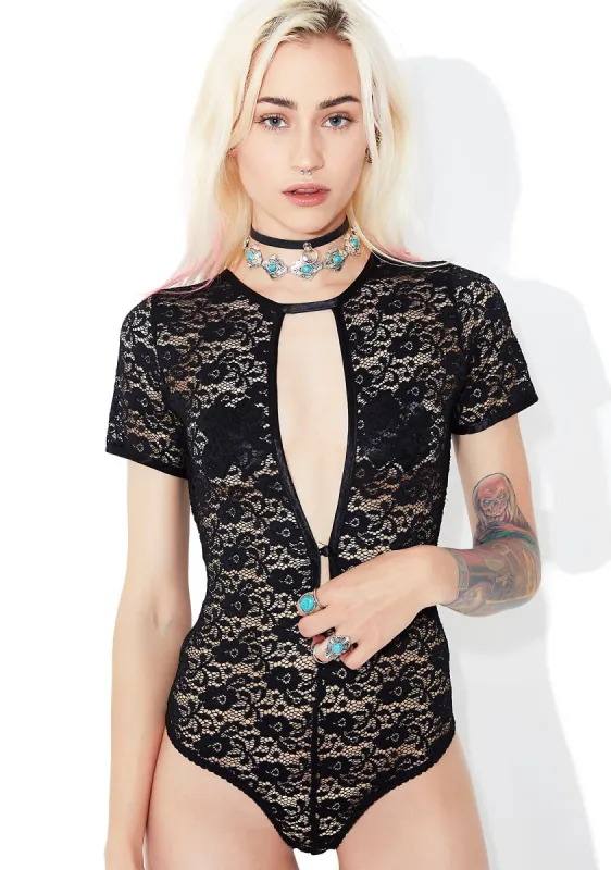 Night On The Sun Sheer Lace Bodysuit sold by Dolls Kill