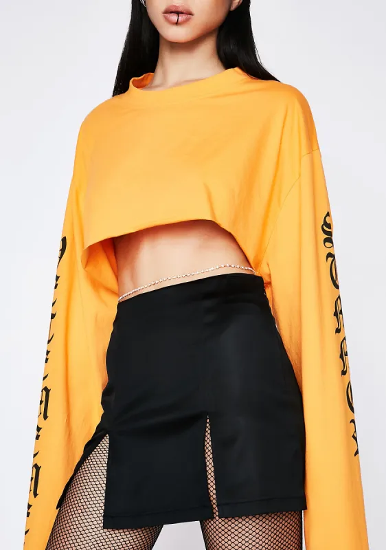 Slit It Up Mini Skirt sold by Dolls Kill