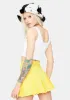 Lemon Wicked Scholar Pleated Mini Skirt sold by Dolls Kill