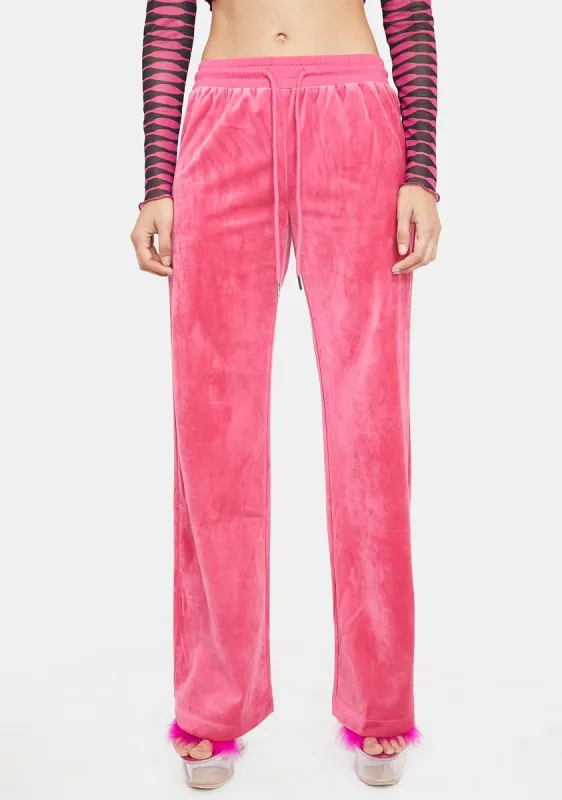 Erin Low Rise Velour Sweatpants sold by Dolls Kill