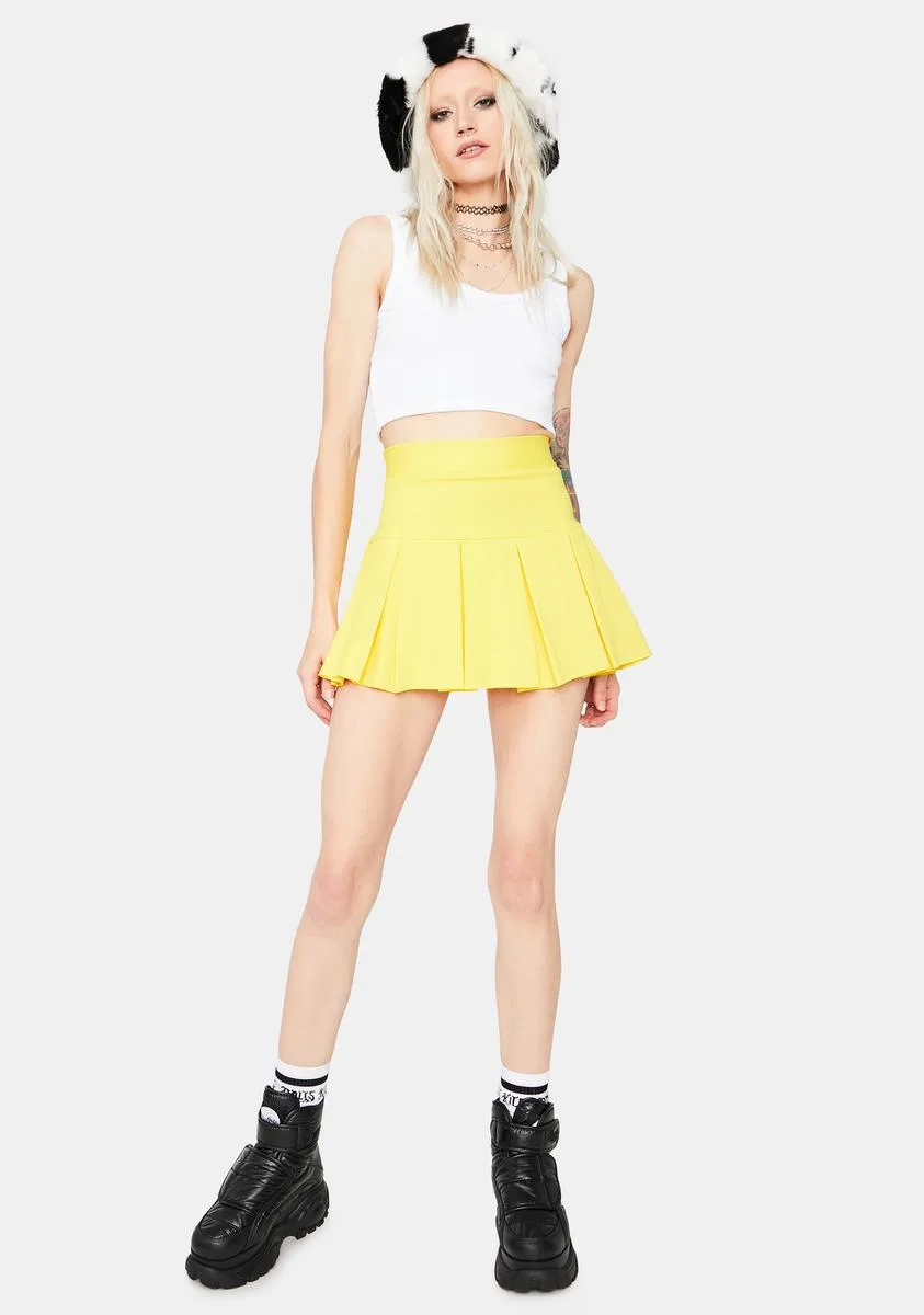 Lemon Wicked Scholar Pleated Mini Skirt sold by Dolls Kill product image thumbnail 3