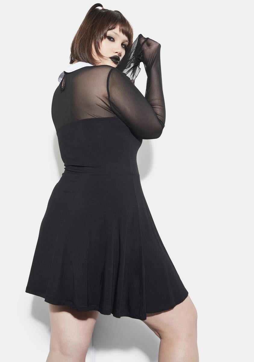 Last Touch Of Darkness Mesh Skater Dress sold by Dolls Kill product image thumbnail 4