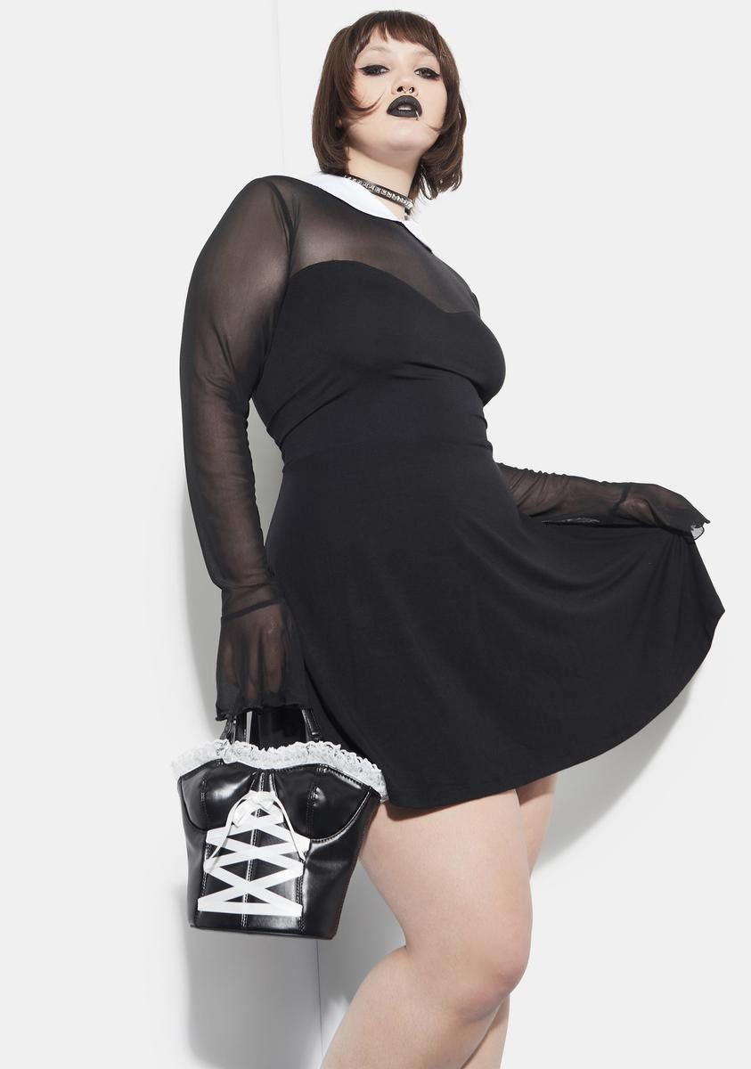 Last Touch Of Darkness Mesh Skater Dress sold by Dolls Kill product image thumbnail 2