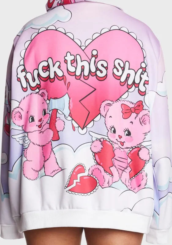 Plus Sick Of Love Zip-Up Hoodie sold by Dolls Kill