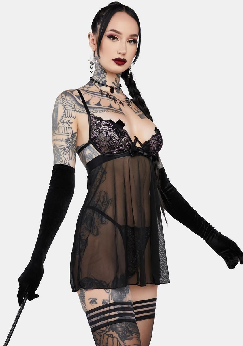 Riley Babydoll Lingerie Set sold by Dolls Kill product image thumbnail 2