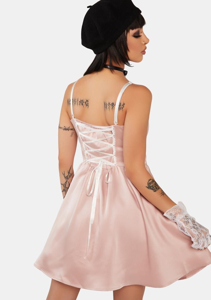 Pink Doll Bow Knot Mini Strap Dress sold by Dolls Kill product image thumbnail 4