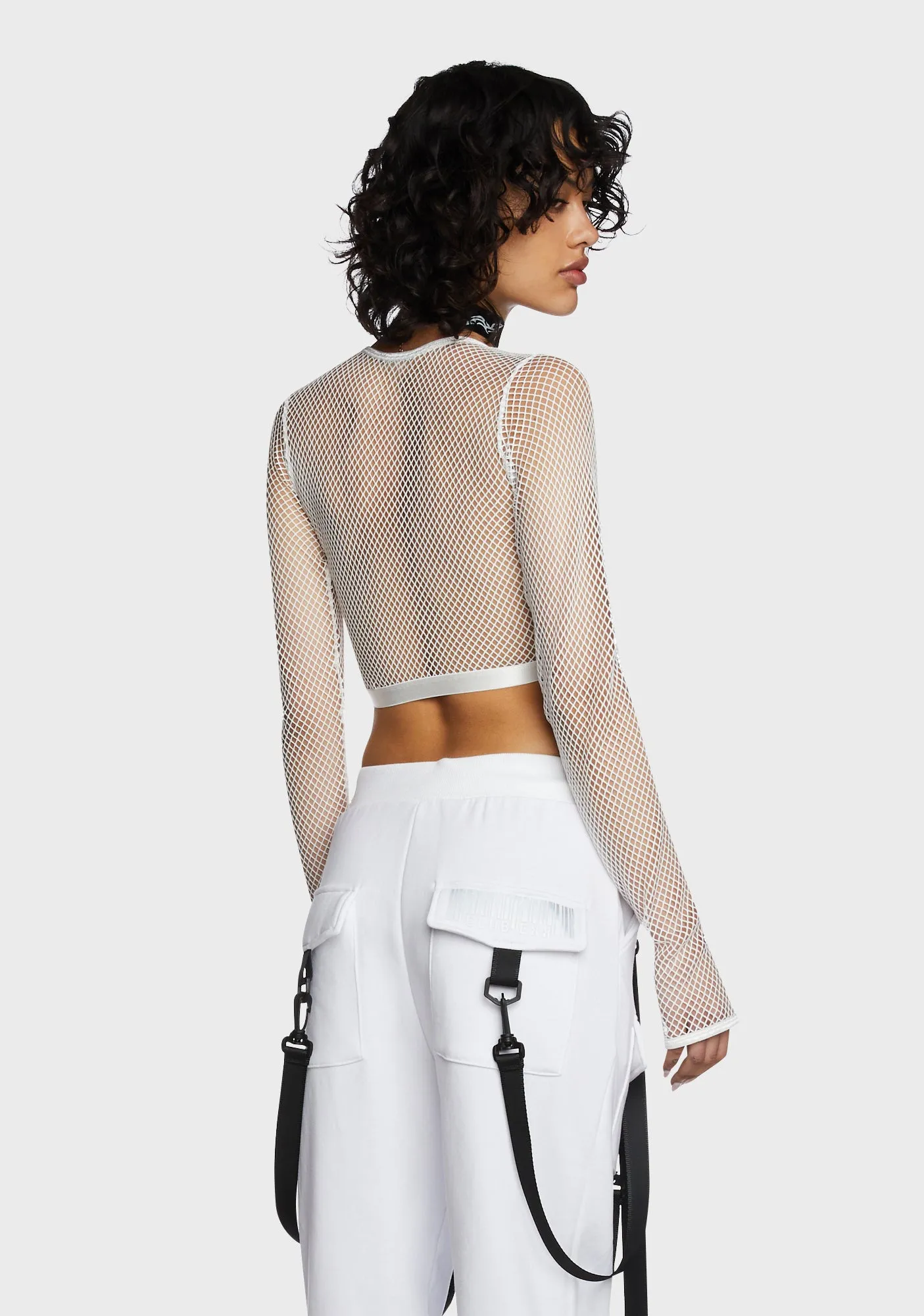 Angelic Tempo Fishnet Crop Top sold by Dolls Kill product image thumbnail 3