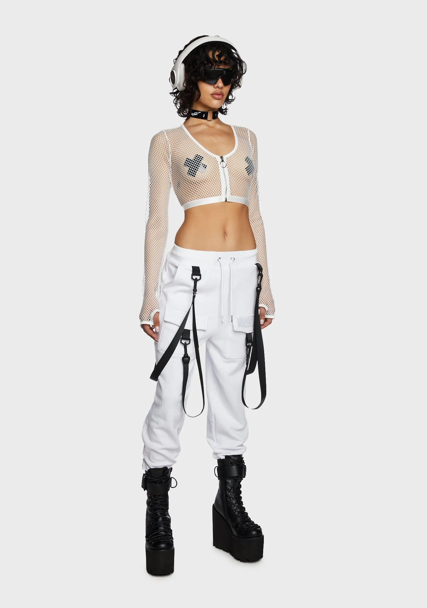 Angelic Tempo Fishnet Crop Top sold by Dolls Kill product image thumbnail 5