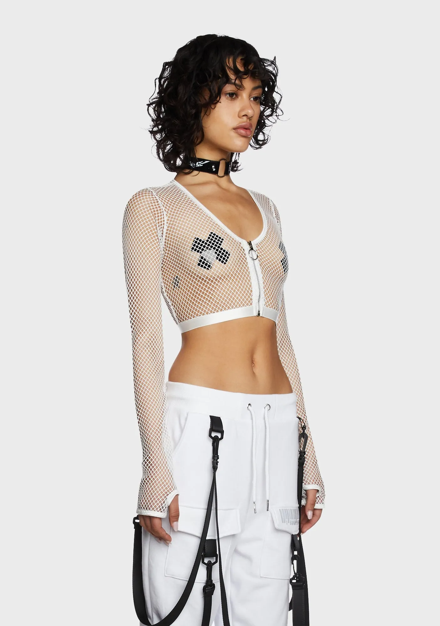 Angelic Tempo Fishnet Crop Top sold by Dolls Kill product image thumbnail 2