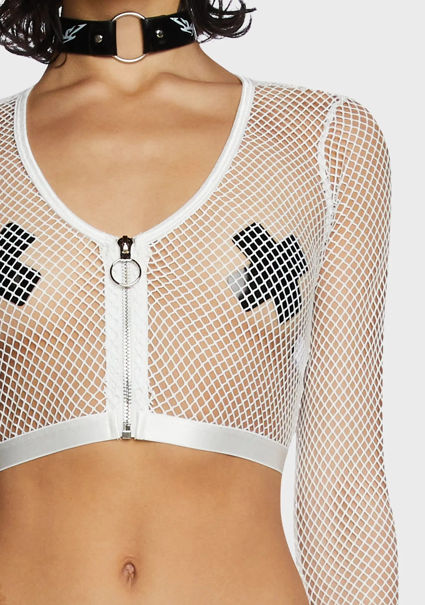 Angelic Tempo Fishnet Crop Top sold by Dolls Kill product image thumbnail 4