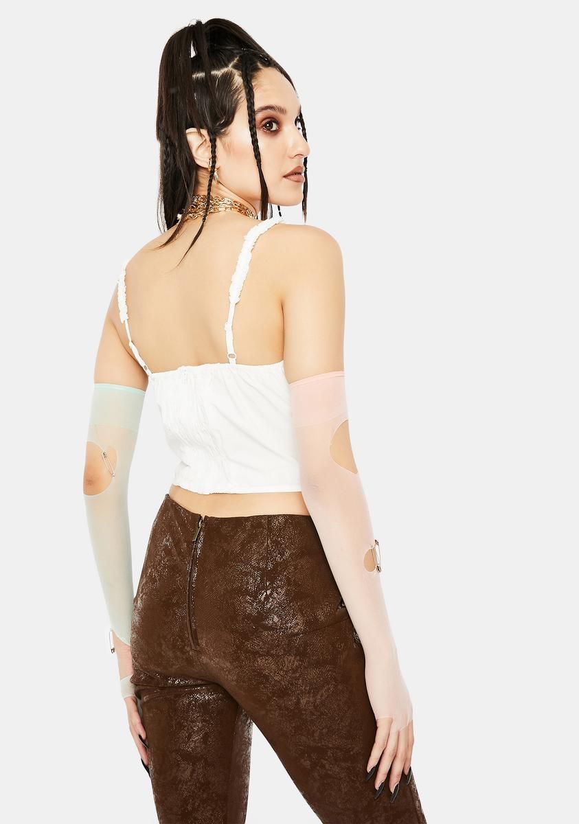 Ivory Boho Cami Top With Lace Trim sold by Dolls Kill product image thumbnail 4