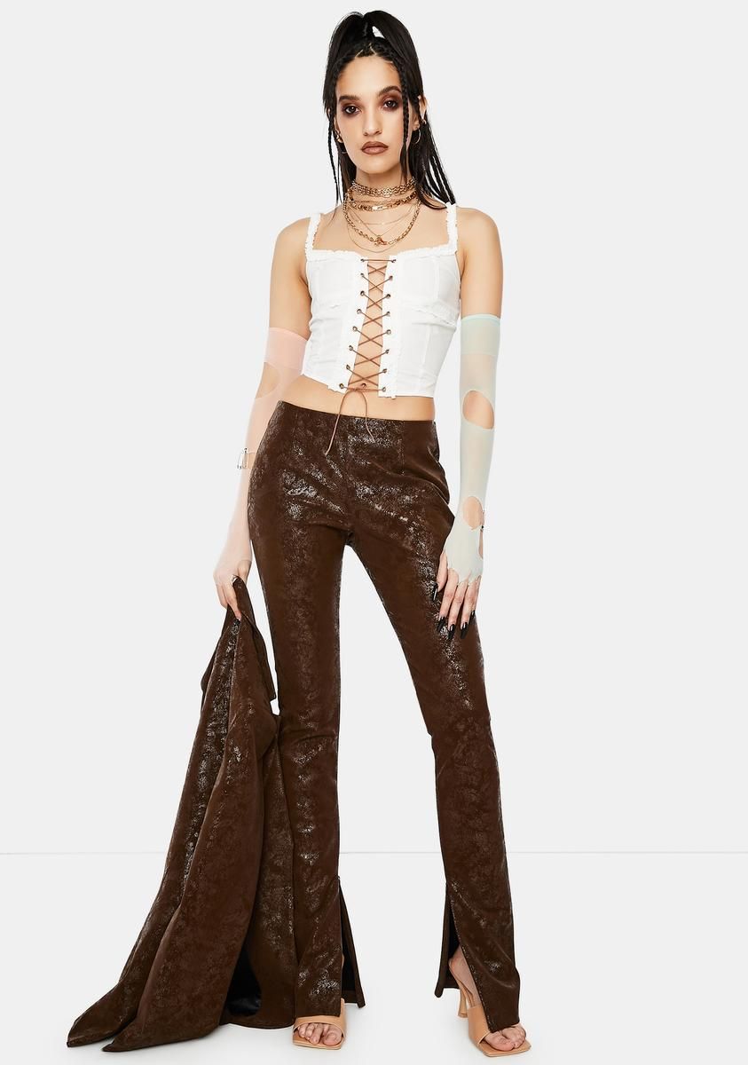 Ivory Boho Cami Top With Lace Trim sold by Dolls Kill product image thumbnail 3