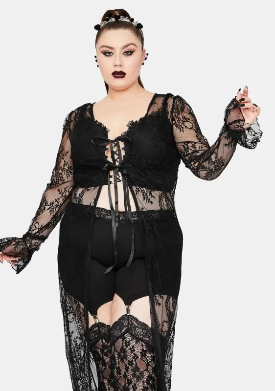 Studying Demonology Lace Bell Sleeve Duster sold by Dolls Kill