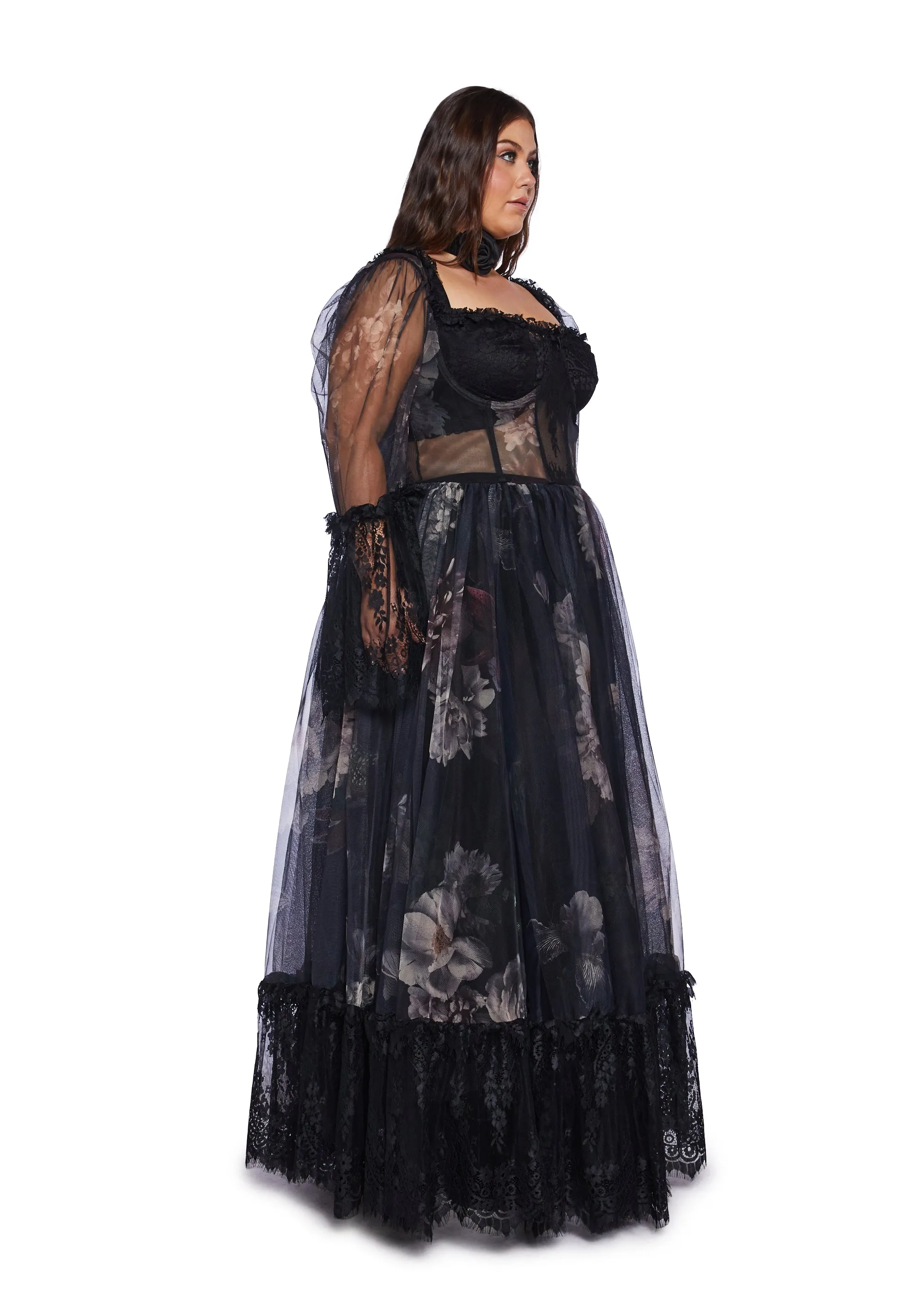 Plus Dance With Death Maxi Dress - Floral sold by Dolls Kill product image thumbnail 5