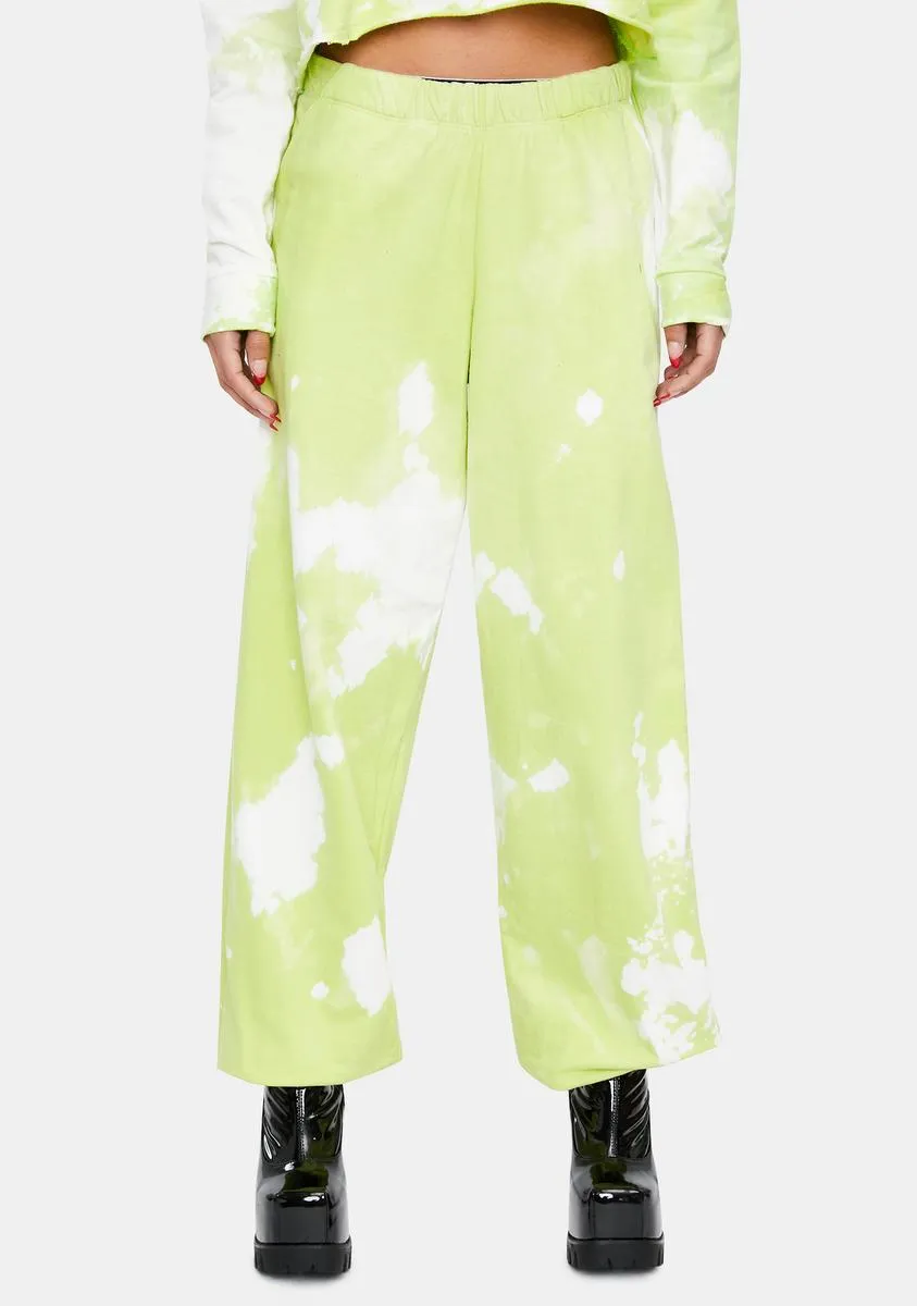Green Apple Tie Dye Sweatpants sold by Dolls Kill