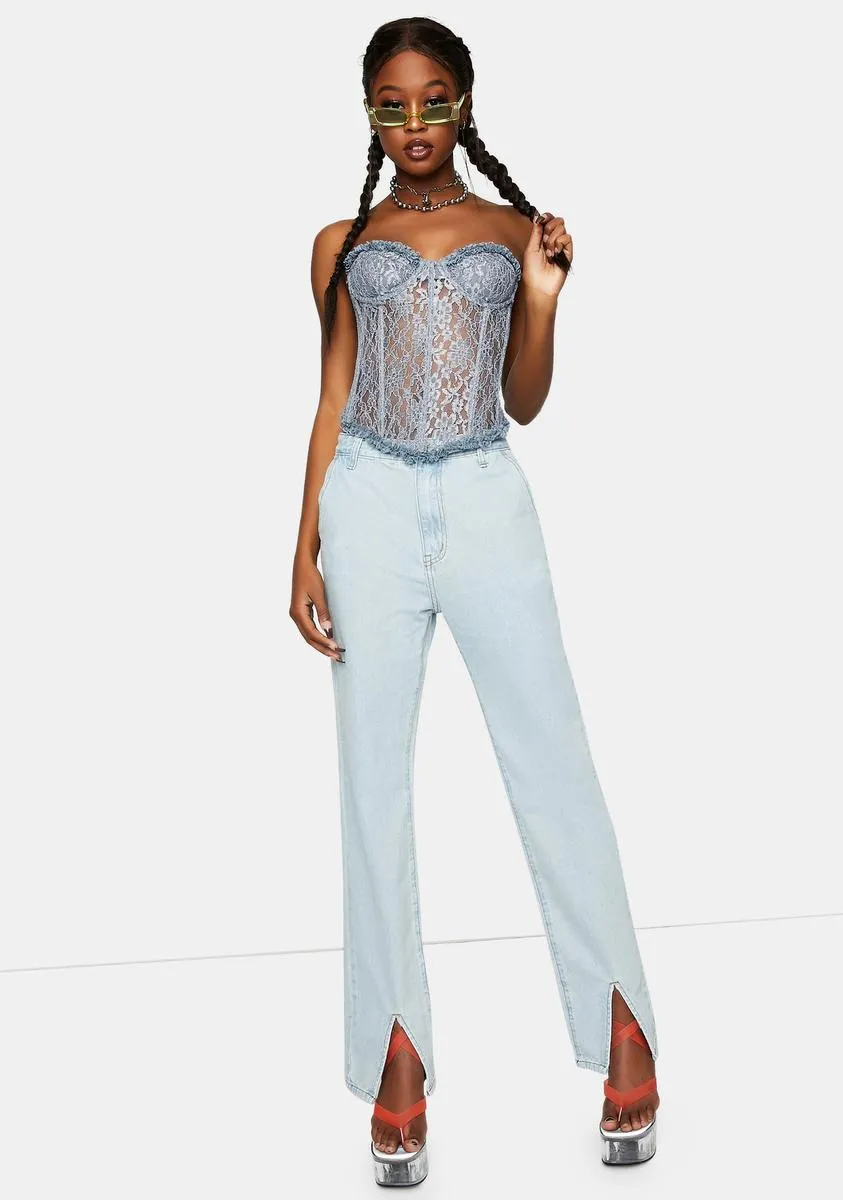 The Dusty Blue Plaza Bustier sold by Dolls Kill product image thumbnail 3