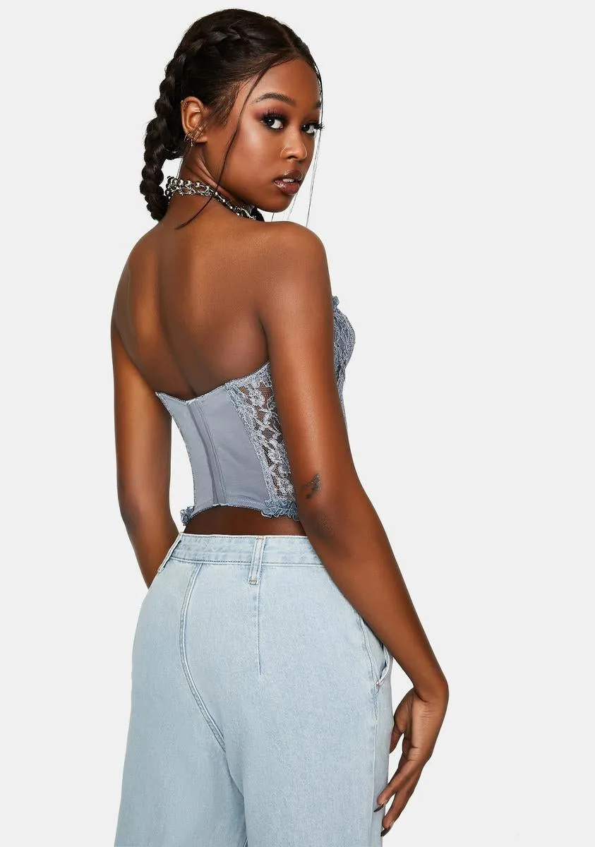 The Dusty Blue Plaza Bustier sold by Dolls Kill product image thumbnail 4