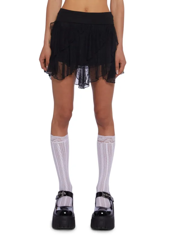 Falling For You Mini Skort - Black sold by Dolls Kill