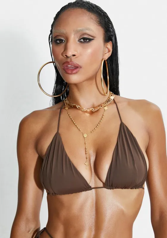 Chocolate Bixi Bikini Top sold by Dolls Kill